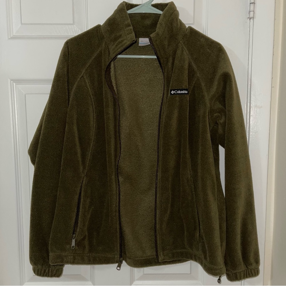 Olive green Columbia zip jacket